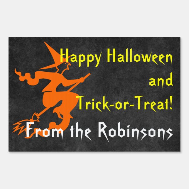 Personalized Trick or Treat Halloween Yard Sign (Front)