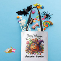 Personalized Trick Or Treat Tote