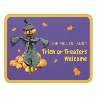 Personalized Trick or Treaters Welcome Door Sign