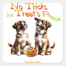 Personalized Trick Treat Halloween Saint Bernard