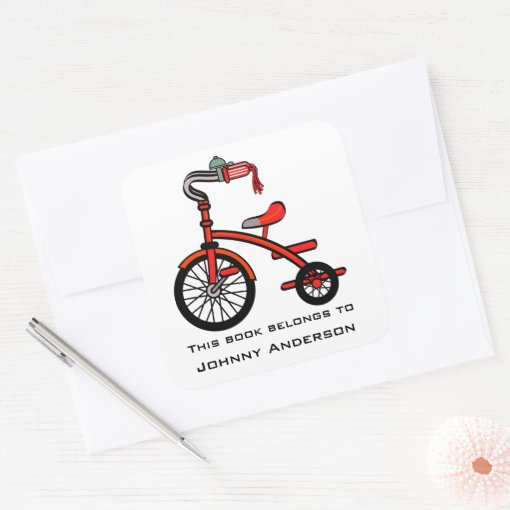 Personalized Tricycle Bookplate Sticker Zazzle