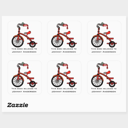 Personalized Tricycle Bookplate Sticker Zazzle