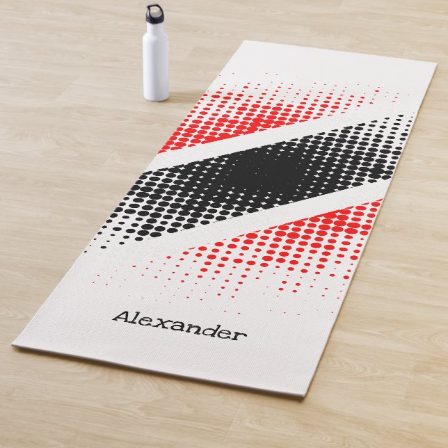 Personalized Trinidad and Tobago Dot Pattern Flag Yoga Mat (In Situ)