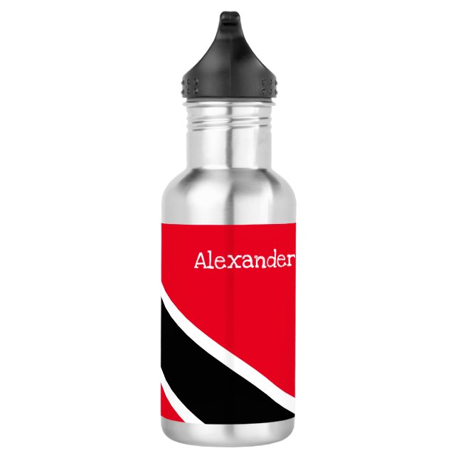 Personalized Trinidad and Tobago Flag Stainless Steel Water Bottle (Right)