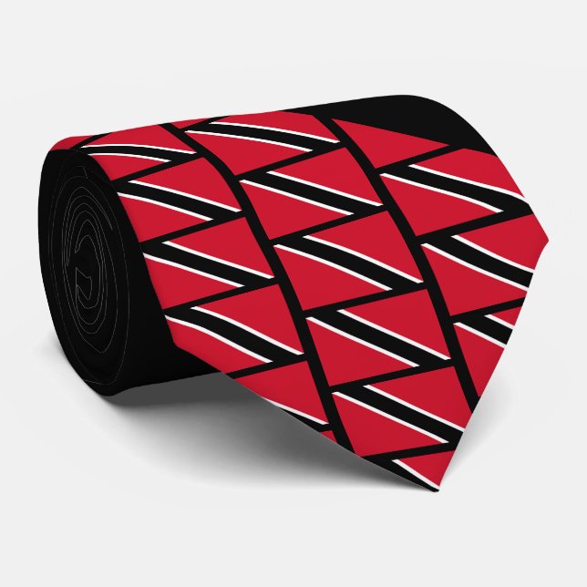 Personalized TRINIDAD FLAG Monogram Neck Tie (Rolled)
