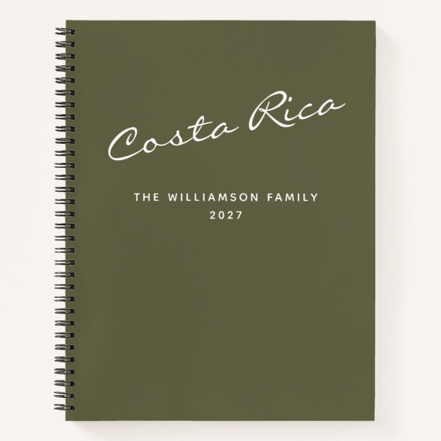 Personalized Trip Vacation Green Travel Journal  (Front)