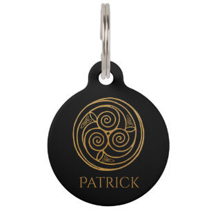 Personalized Triple Celtic Knot Swirl Mandala Pet ID Tag