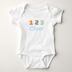 Personalized Triplets Outfit, Custom 1 2 3 Baby Bodysuit