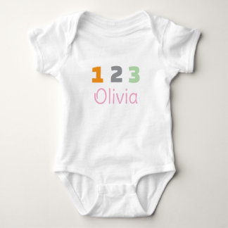 Personalized Triplets Outfit, Custom 1 2 3  Baby Bodysuit