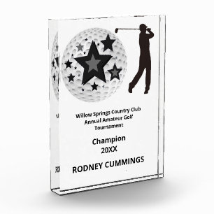 Personalized Trophy, Acrylic Award for Golfers
