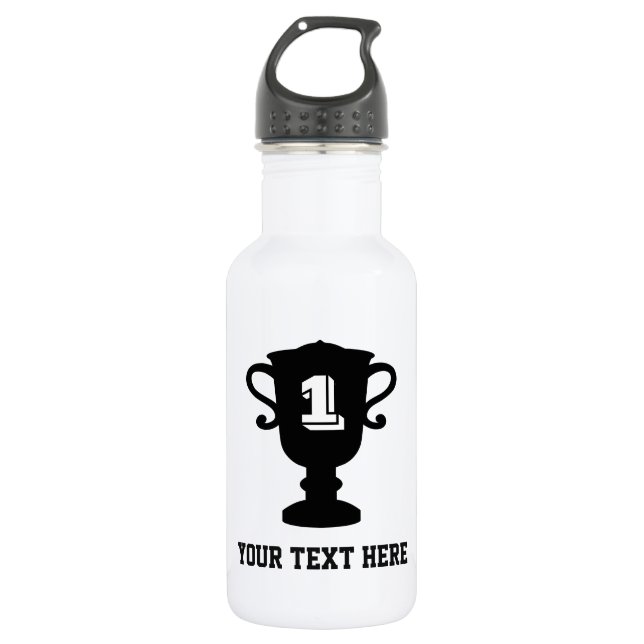 Personalized trophy cup water bottle for sports (Front)