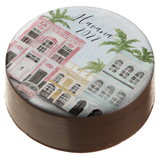 Personalized Tropical Baked Good Chocolate Covered Oreo (Angled)