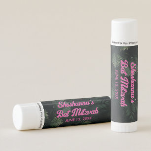 Personalized Tropical Bat Mitzvah Favor Lip Balm