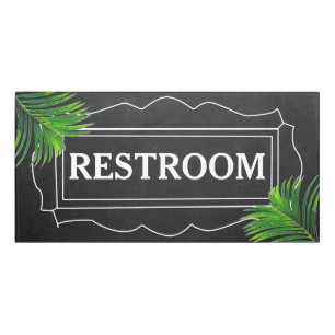 Personalized Tropical Bathroom Washroom Restroom Door Sign