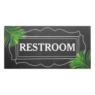 Personalized Tropical Bathroom Washroom Restroom Door Sign