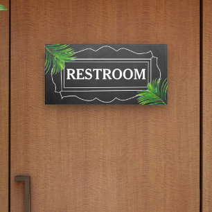 Personalized Tropical Bathroom Washroom Restroom Door Sign