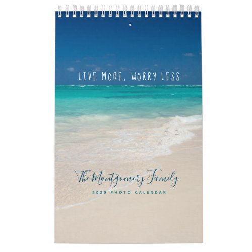 Personalized Tropical Beach 2025 Photo Calendar