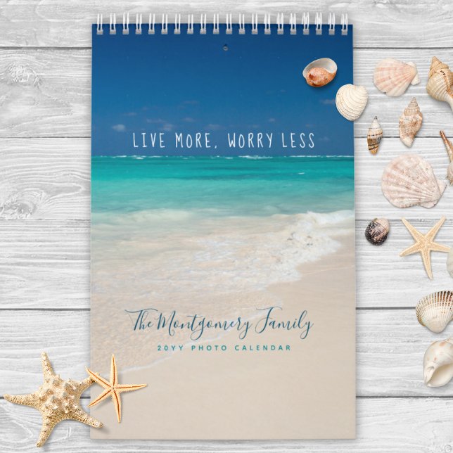 Personalized Tropical Beach 2026 Photo Calendar (Personalized Tropical Beach Photo Calendar)