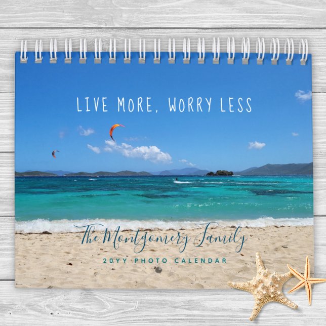 Personalized Tropical Beach 2026 Photo Calendar (Personalized Tropical Beach Photo Calendar)