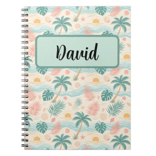 Personalized Tropical Beach Notebook