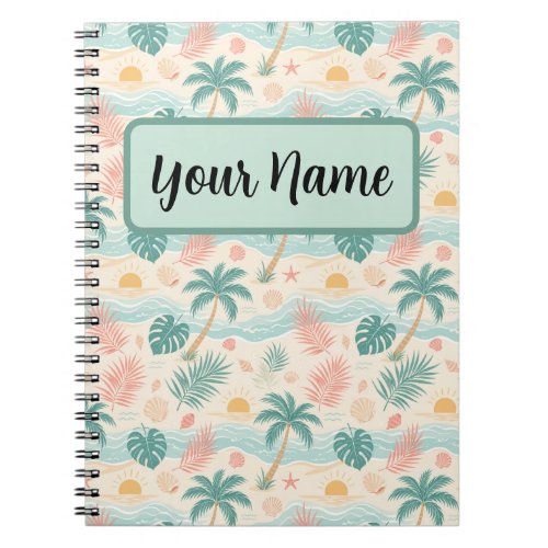 Personalized Tropical Beach Notebook