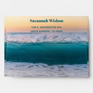 Personalized Tropical Beach Ocean Wave Envelope