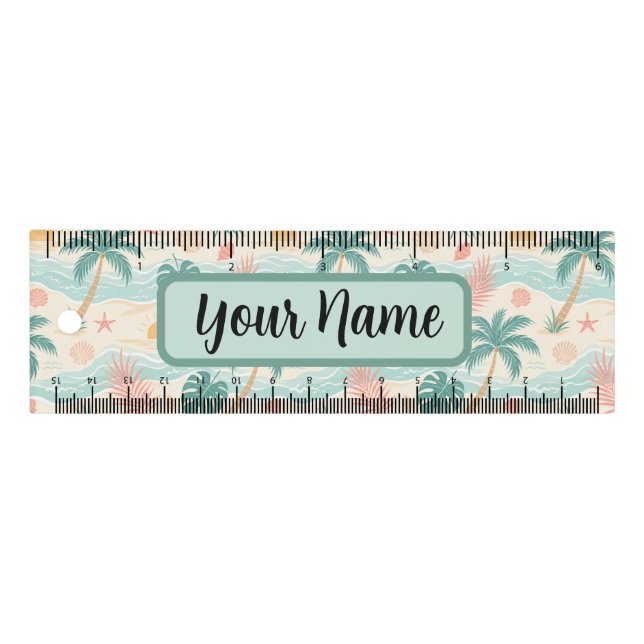 Personalized Tropical Beach  Ruler (Front)