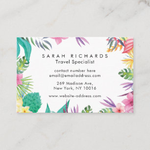 Personalized Tropical Beach Travel Business Card