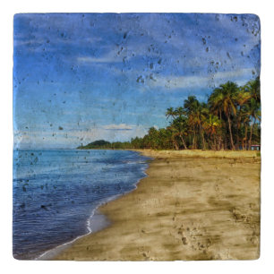 Personalized Tropical Beach Trivet