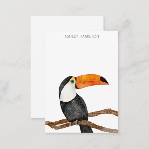 Personalized Tropical Bird Watercolor Note Card