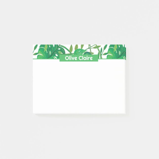 Personalized Tropical Border Post-it Notes (Front)