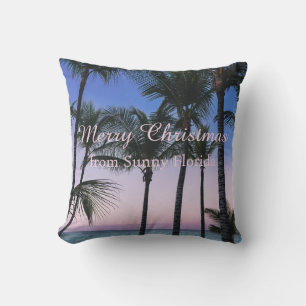Personalized Tropical Christmas Gift Throw Pillow