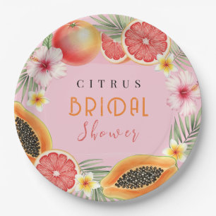 Personalized Tropical Citrus Bridal Shower  Paper Plates