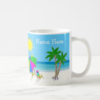 Personalized Tropical Coffee Mugs, 2 Text Boxes Mug