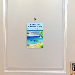 Personalized Tropical Cruise Ship Stateroom Door Magnet