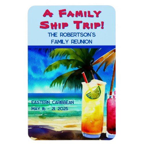 Personalized Tropical Drinks Cabin Door Magnet