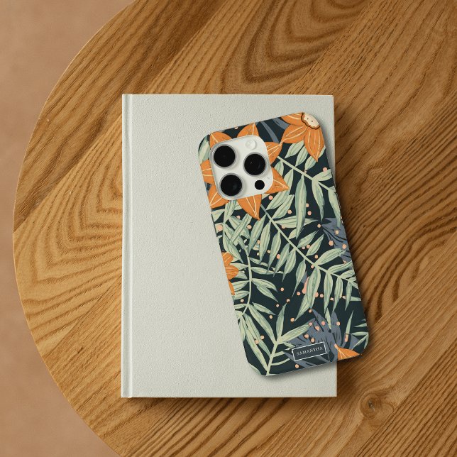 Personalized Tropical Floral Leaves  Case-Mate iPhone Case (Creator Uploaded)