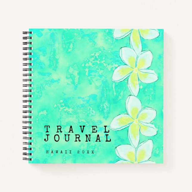 Personalized Tropical Flowers Travel Journal (Front)