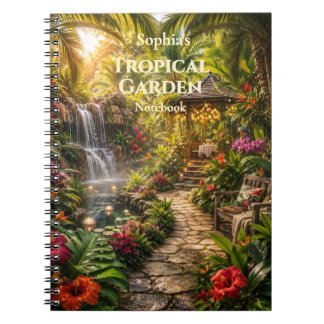 Personalized Tropical Garden Spiral Notebook