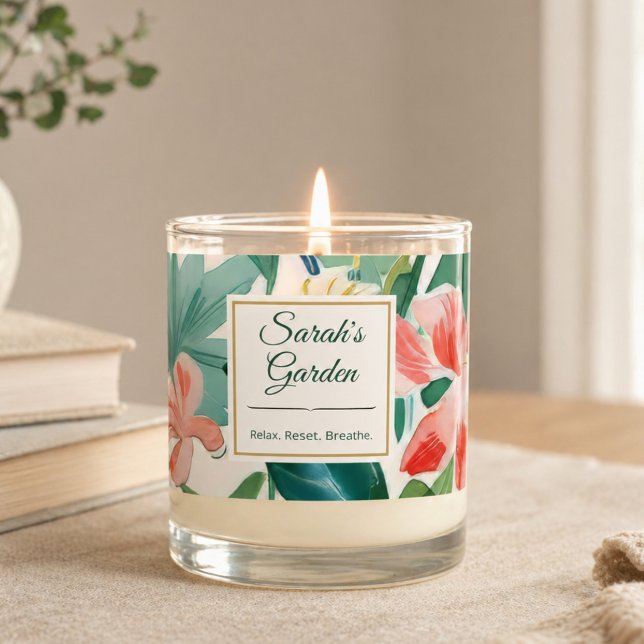 Personalized Tropical Gift For Her Scented Candle (Creator Uploaded)