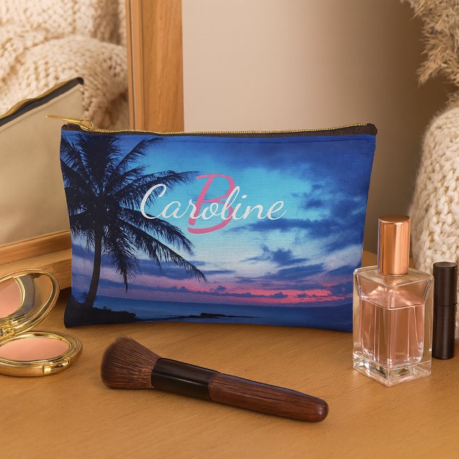 Personalized Tropical Island Beach Sunset Photo Accessory Pouch (Creator Uploaded)