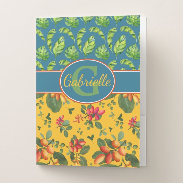 Personalized Tropical Island Pocket Folder (Front)