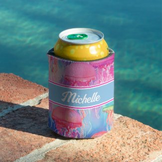 Personalized Tropical Jellyfish Summer Pink Aqua
