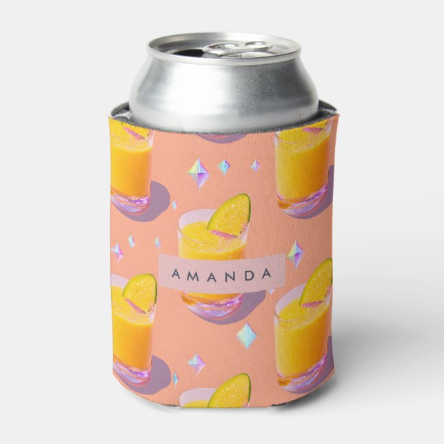 Personalized Tropical Mango Smoothie Style Can Cooler (Can Front)