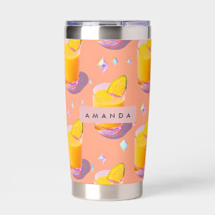 Personalized Tropical Mango Smoothie Style Insulated Tumbler