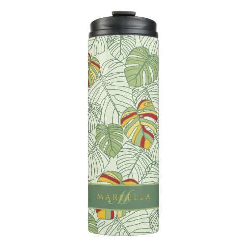 Personalized Tropical Monstera Leaves Tumbler
