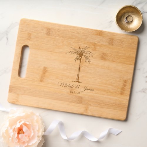 Personalized Tropical Palm Tree Cutting Board