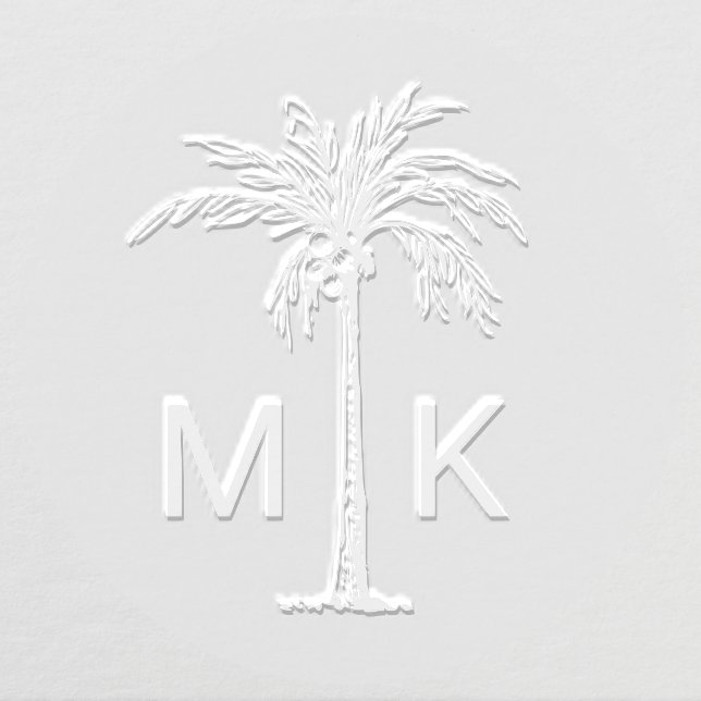 Personalized Tropical Palm Tree Monogram Embosser (Design)