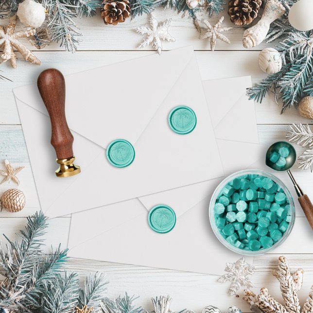 Personalized Tropical Palm Tree Monogram Wax Seal Stamp (Personalized Tropical Palm Tree Monogram Wax Seal Stamp)