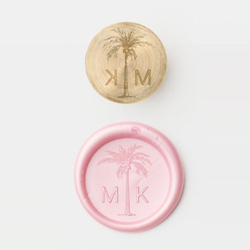 Personalized Tropical Palm Tree Monogram Wax Seal Stamp